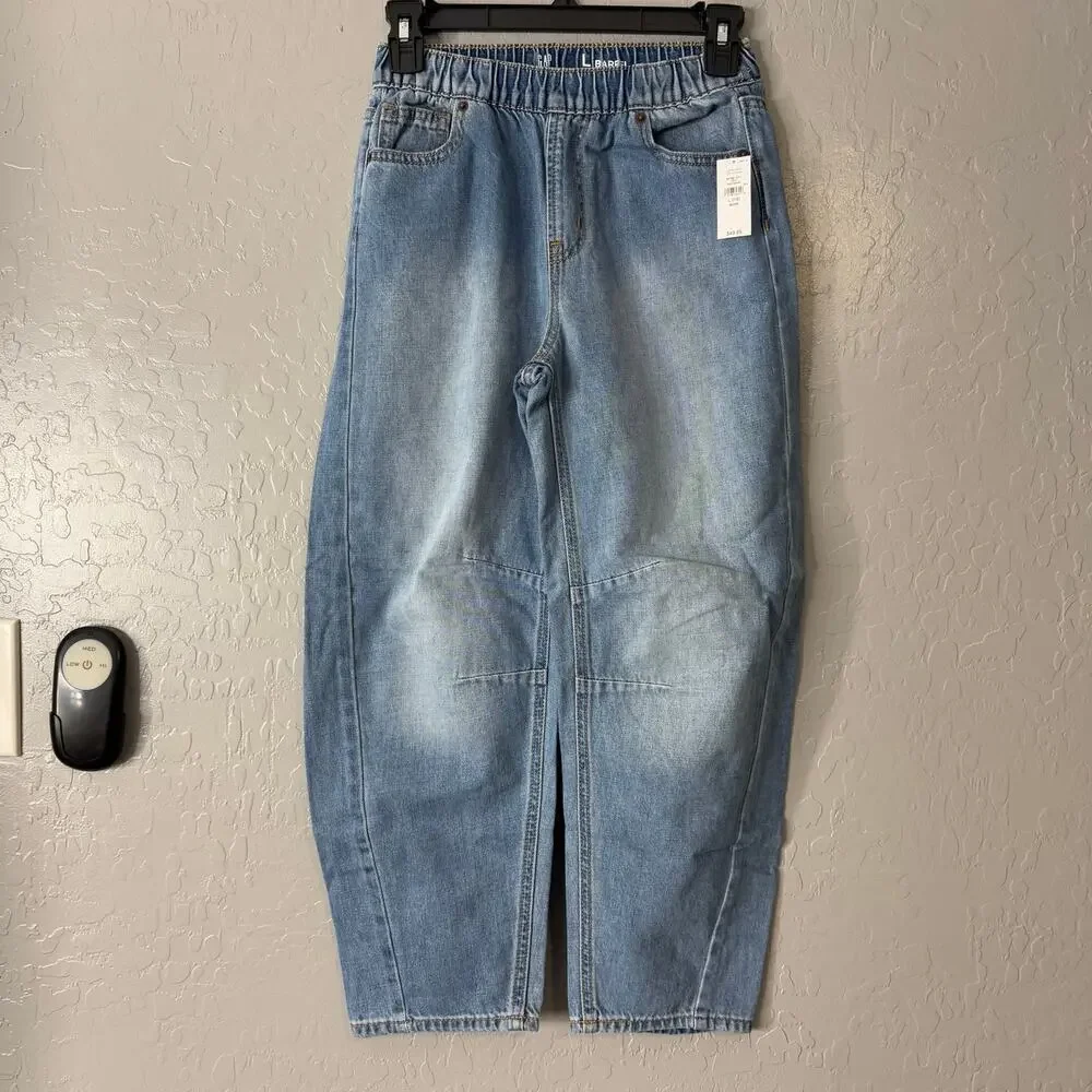 Gap Kids High Rise Easy Barrel Jeans, Slim 10, Medium Wash 827291